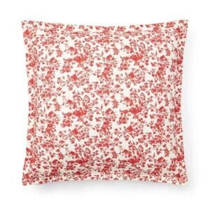 Ralph Lauren Rhyne FLANNEL Floral Euro Pillow Sham RED 26” X 26” $135